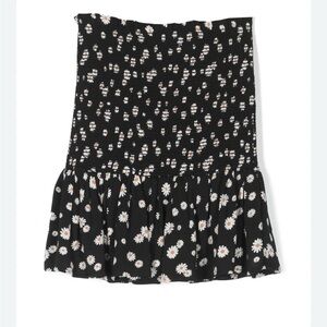 Elegant Black Floral Mini Skirt